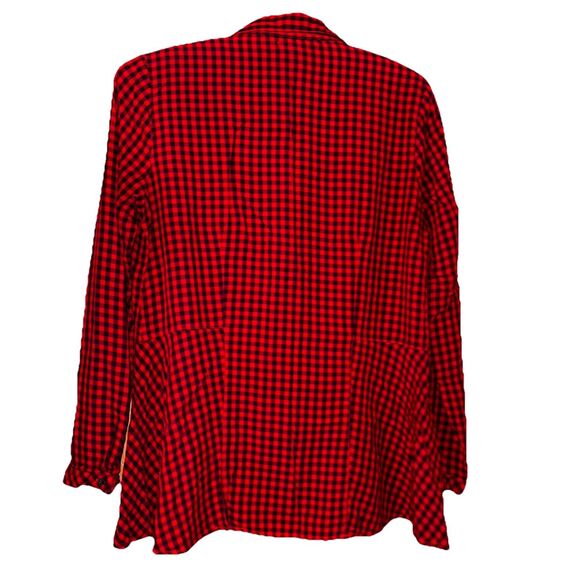 Izod Women’s Long Sleeve Red and Black Check Button Up Blouse Size S/P - Picture 7 of 7
